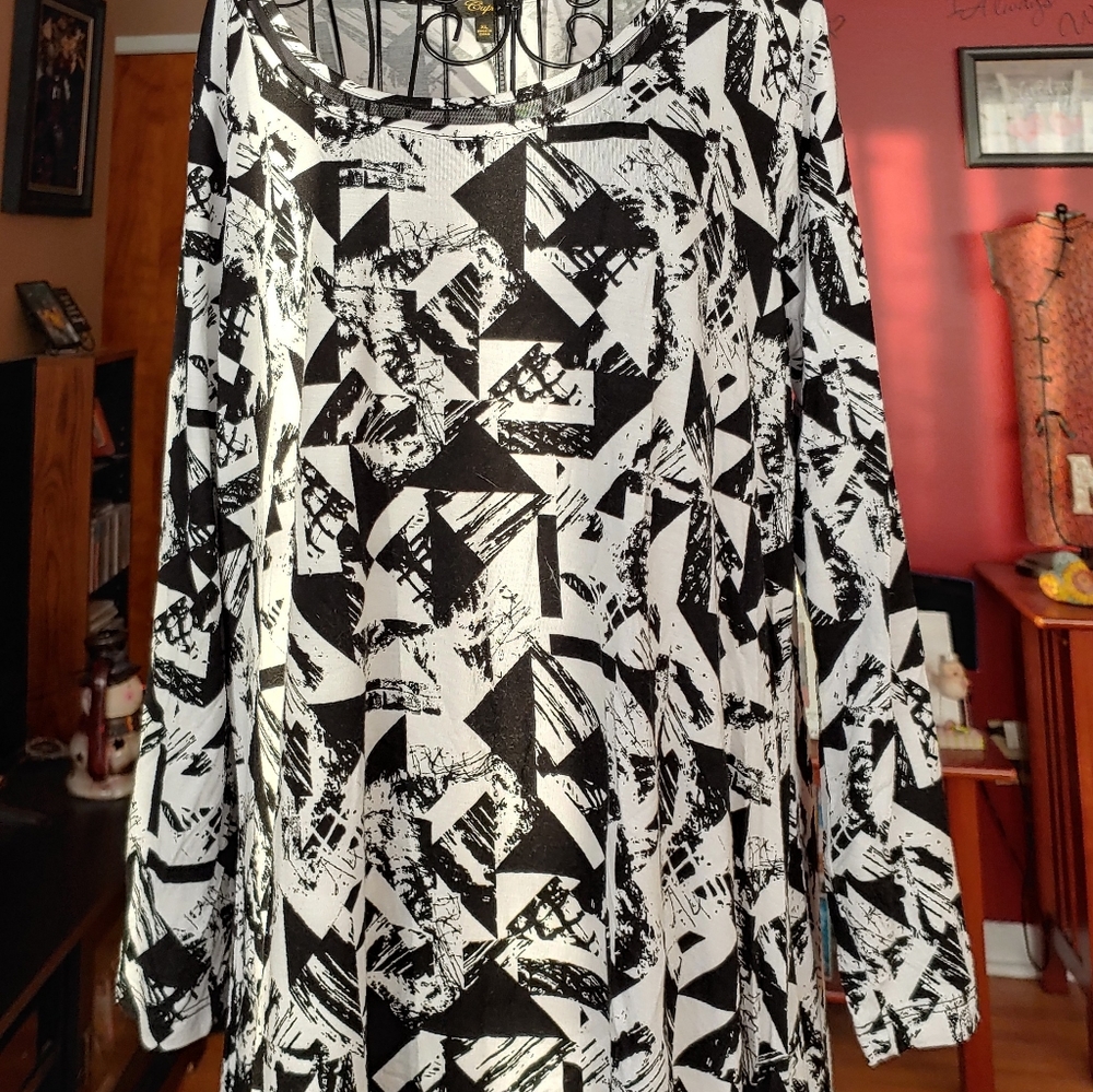 Cupio tunic with sheer accents size XL